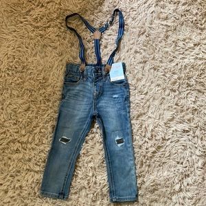 NWT Size 3T Toddler Jeans w/ Suspenders
